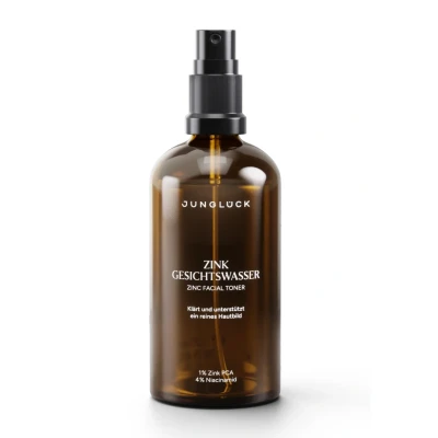 Abbildung von JUNGLÜCK Zink Gesichtswasser Spray Vegan Gesichtsreinigung Mit BIO Schachtelhalm Extrakt reguliert die Talgproduktion und klärt deine Haut porentief Niacinamid 100ml