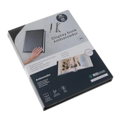 Abbildung von HF2 98034 Präsentationsbuch Kunstleder im A4 Format mit 30 Hüllen Sichtbuch, Portfolio und Projektordner für Besprechungen &amp; Konferenzen Schwarz 119168