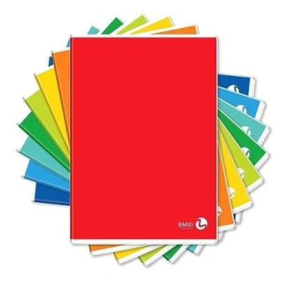 Abbildung von BM BeMore Color Basic 0110608 Notizbuch A4, 4F, kariert, 4 mm mit Rand, Papier 80 g/qm, farblich sortiert, 10 er Pack