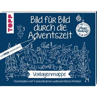 Abbildung von Vorlagenmappe Bild für durch die Adventszeit: Fensterdeko mit 4 verschiedenen weihnachtlichen Motiven