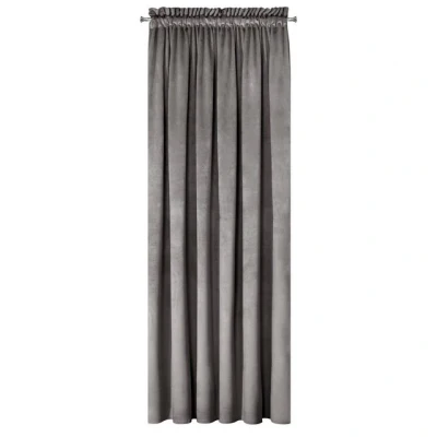Abbildung von Eurofirany Pierre Velvet Samt Vorhang Gardine Kräuselband 1. STK 215g/m² Wohnzimmer Schlafzimmer Modern Klassisch, Grau, 140X300cm