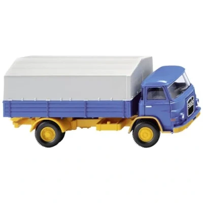 Abbildung von Wiking Modelleisenbahn Straße 0411 02 H0 Lkw Modell MAN Pritschen 415 blau/melonengel