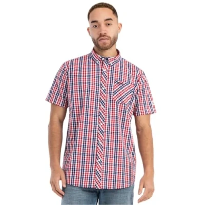 Abbildung von Lonsdale Kurzarm Passform Brixworth Hemd, Herren, Größe: 3XL, White red blue