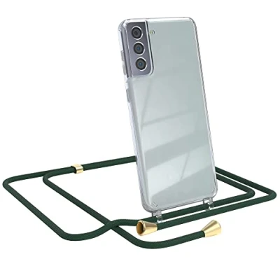 Abbildung von EAZY CASE Handykette kompatibel mit Samsung Galaxy S21 Plus 5G Handyhülle Umhängeband, Handykordel Schutzhülle, Silikonhülle, Hülle Band, Stylische Kette für Smartphone, Grün
