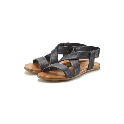 Abbildung von LASCANA Sandale, aus Leder mit raffinierten Riemchen, Sandalette, Sommerschuh