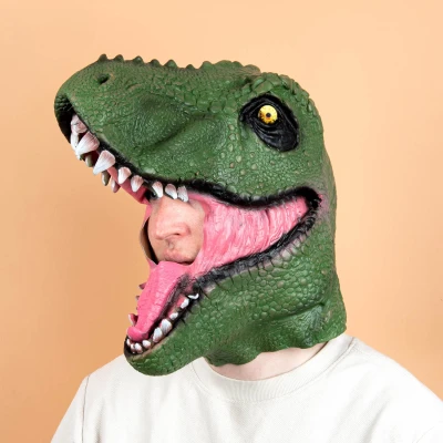 Abbildung von mikamax Dinosaurier Maske, Realistischer Dino Kopf, Halloween Tierkopf Maske für Party, Weihnachten und Karneval, Latex Geschenk Requisite