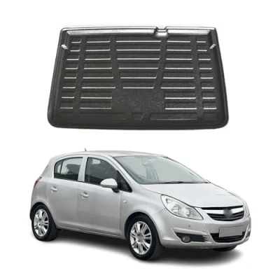 Abbildung von OMAC Kofferraumwanne Laderaumwanne kompatibel mit Opel Corsa D 2006 2014 5tür Gummi TPE Schwarz
