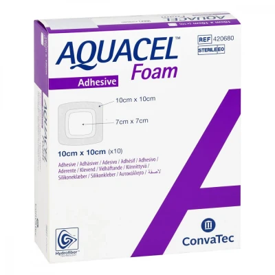 Abbildung von Aquacel Foam adhäsiv 10x10 cm Verband