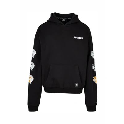 Abbildung von Starter Sleeve Kapuzenpullover, Herren, Größe: Large, Black