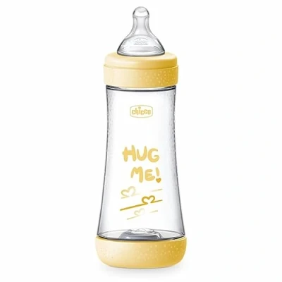 Abbildung von Chicco PERFECT 5 Anticolic Flasche 300 ml, Fast flow 4 Monate + mit weichem Silikonsauger, Biofunktionelle Intui System Beige