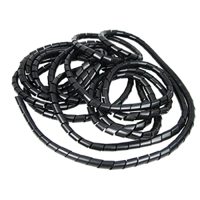 Abbildung von Insatech Spiral Kabelschlauch 9mm Innen Ø 9 65mm Außen schwarz 10m Rolle aus Kunststoff