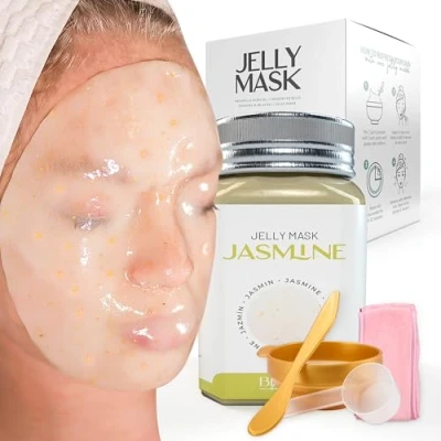 Abbildung von BRÜUN Peel Off Jelly Maske, Premium Qualität, modellierendes Jazmine jar Maskenpulver für Gesichtsmaske, ideal Kosmetikerinnen, Spa Hautpflege, Hydro Gesichtsmaske