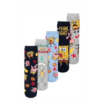 Abbildung von Spongebob 5ER PACK Schwammkopf Socken Socken, Größe: 41 46, Mehrfarbig
