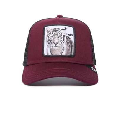 Abbildung von Goorin Bros. Unisex Erwachsene The Farm Original Adjustable Snapback Mesh Trucker Hat Baseballkappe, Wine (Der weiße Tiger), Einheitsgre
