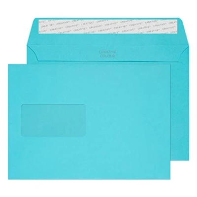 Abbildung von Blake Creative Colour 309W Briefumschläge Haftklebung Mit Fenster Pazifikblau C5 162 x 229 mm 120g/m² 500 Stück