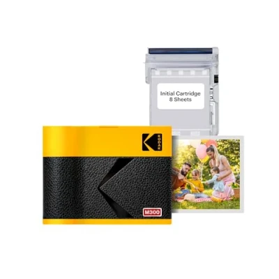 Abbildung von KODAK Mini 3 ERA 4PASS Mobiler Fotodrucker (7,6x7,6cm) + 8 Blatts, Gelb
