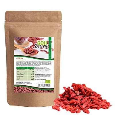Abbildung von Mynatura Bio Gojibeeren 1000g I Goji Getrocknet Vegan Glutenfrei Cholesterinfrei Rohkostqualität Vielseitiges Lebensmittel DE ÖKO 044 (1000g)