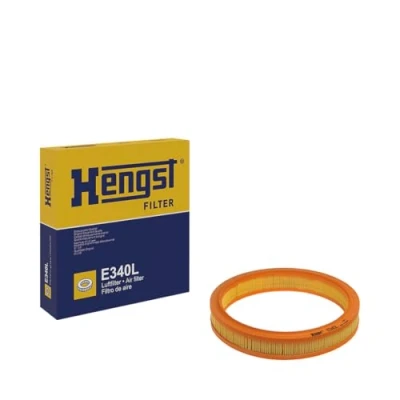 Abbildung von HENGST FILTER E340L Luftfilter 50 290 Filtereinsatz FORD: FIESTA 3, ESCORT 5 Schrägheck, 4