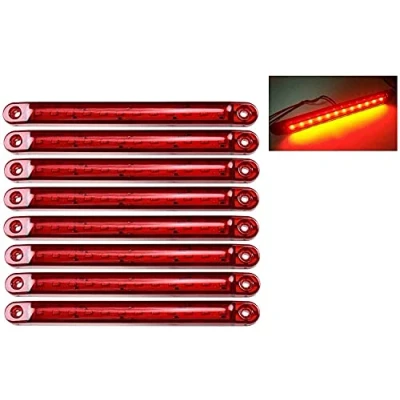 Abbildung von Seitenmarkierungsleuchten, 10 Stück Side Marker Lights Auto Markierungsleuchten Autoseiten Anzeigelampen 12SMD LED Vordere Heckleuchte Positionsleuchten 24V für Wohnmobil LKW (Rot)