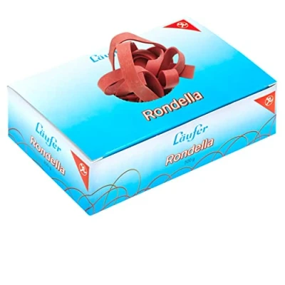 Abbildung von Läufer 51542 Rondella Gummibänder 150 x 10 mm, Durchmesser 100 mm breite Gummiringe, 500 g Schachtel, rot