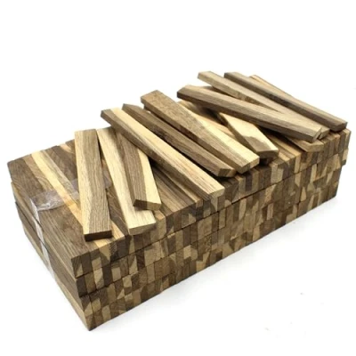 Abbildung von VmG Store 80x Eichenholz Holzleiste 22x8x160mm Räuchereiche lose Bastelklötzchen zum Basteln Bastelstäbe