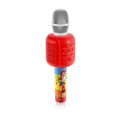 Abbildung von GOGEN Kinderkaraoke Mikrofon mit Lautsprecher I Bis zu 15 Stunden Akku Bluetoohth USB SD Karten kompatibel MP3 Kopfhörerausgang