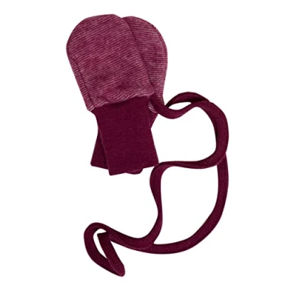 Abbildung von Cosilana, Baby Fleece Fäustel ohne Daumen, 60% Wolle (kbT), 40% Baumwolle (kbA) (Einheitsgröße, Weinrot meliert)