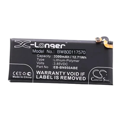Abbildung von vhbw Akku kompatibel mit Samsung Galaxy Note SM N950F, N950F/DS, N950FD Handy Smartphone Telefon (3300mAh, 3,85V, Li Polymer)