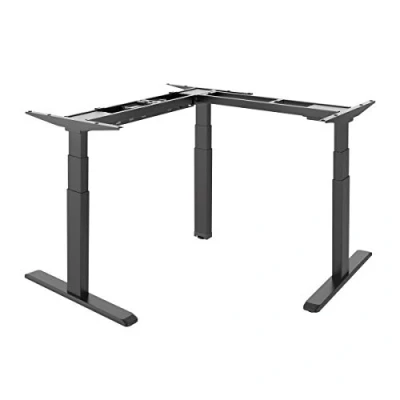 Abbildung von LogiLink EO0016 Elektr. höhenverstellbares Schreibtischgestell, 90 L Form mit programmierbarem LED Speichermodul (3 Positionen) Schwarz