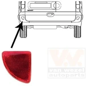 Abbildung von VAN WEZEL 4310939 Rückstrahler Rot hinten links, Stoßfänger DACIA: Logan I MCV, RENAULT: Kangoo