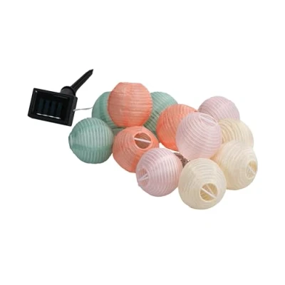 Abbildung von Dehner LED Solarleuchte Solar Lichterkette Lampion mit 12 LED, 240 cm, bunt, Warmweiß, Schutzart IP44, Leuchtdauer 6 h