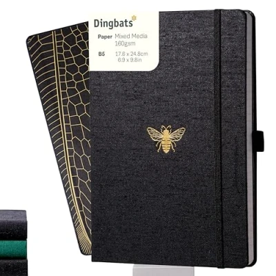 Abbildung von Dingbats* Pro B5 Großes Notizbuch Blanko mit Geschenkbox Hardcover PU Leder Journal Elastischer Verschluss, Stifthalter, Lesezeichen