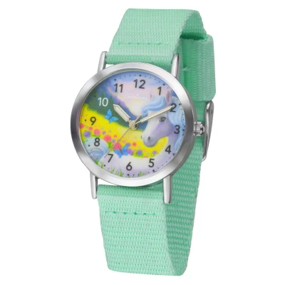 Abbildung von Atrium Armbanduhr Kinderuhr Pferdemotiv türkis