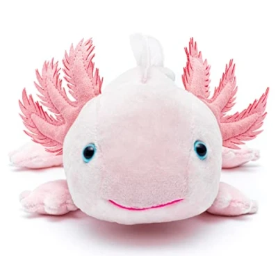 Abbildung von Uni Toys Kuscheltier Axolotl verschiedene Farben 32 cm (Länge) Plüsch, Plüschtier, zu 100 % recyceltes Füllmaterial