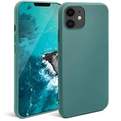 Abbildung von Moozy Minimalist Series Silikon Hülle für iPhone 11, Blau Grau Mattes Finish, Dünne, Weiche TPU Handyhülle Schutzhülle