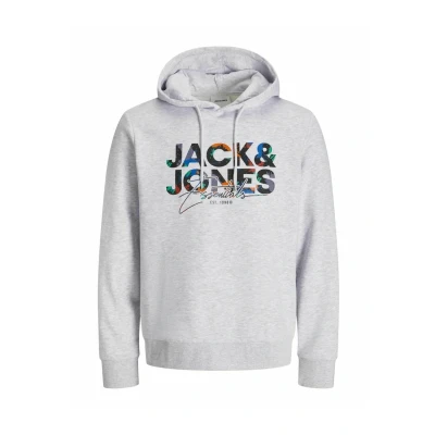 Abbildung von Jack &amp; Jones LOGO Sweatshirt, Herren, Größe: Small, White melange