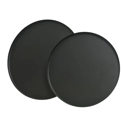 Abbildung von Decoris season decorations Dekotablett, Dekoratives Tablett rund Metall 30 35cm Schwarz matt 2er Set