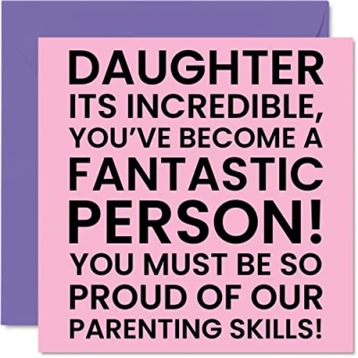 Abbildung von Lustige Geburtstagskarten Tochter Erstaunliche Witz Happy Birthday Karte von Mama Papa Geburtstagsgeschenk Eltern 145 mm x Geburtstagsgrußkarten Geschenk