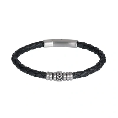 Abbildung von iXXXi Men Lederarmband Yuki mattes Silber 20cm