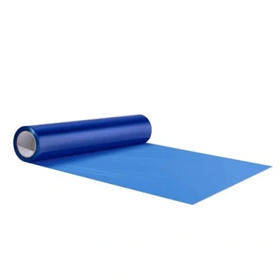 Abbildung von VEVOR Teppichschutzfolie, 61 x m, Boden und Oberflächenschutz mit selbstklebender Rückseite einfacher Installation, selbstklebende Polyethylen Automatten Schutzrolle für Baurenovierungen, blau