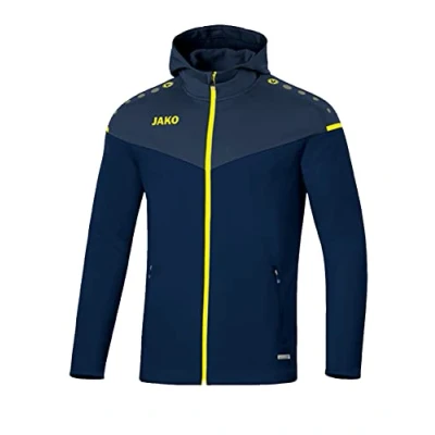 Abbildung von Jako Damen Kapuzenjacke Champ 2.0, marine/darkblue/neongelb, 34, 6820