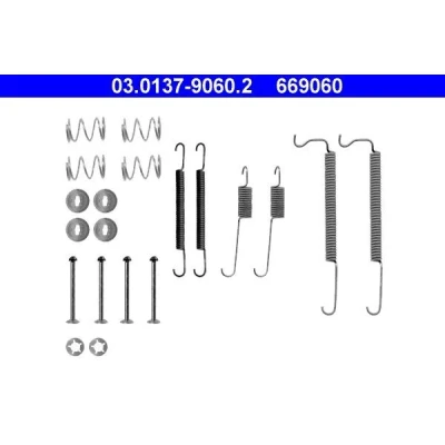 Abbildung von ATE 03.0137 9060.2 Zubehörsatz, Bremsbacken OPEL: Ascona C Limousine, Kadett E CC, D Schrägheck
