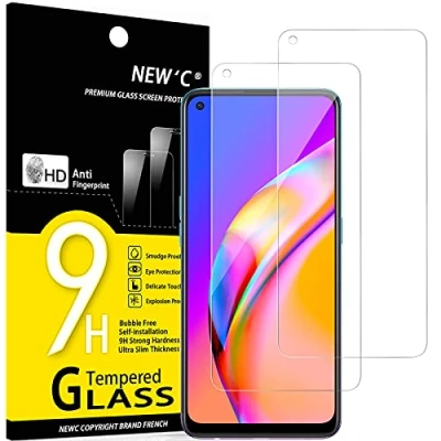 Abbildung von NEW&#039;C 2 Stück, Panzer Schutz Glas für Oppo A74 4G, A94 5G, Frei von Kratzern, 9H Härte, HD Displayschutzfolie, 0.33mm Ultra klar, Ultrabeständig