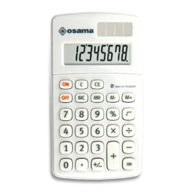 Abbildung von Osama BIG DISPLAY, 8 stelliger Taschenrechner mit LCD Display Soft Touch Tastatur angenehm zu bedienen Weiß
