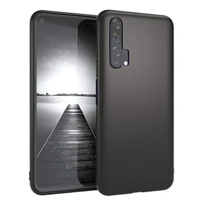 Abbildung von EAZY CASE Handyhülle Silikon mit Kameraschutz kompatibel Honor 20 Pro in Schwarz Matt, Ultra dünn, Slimcover, Silikonhülle, Hülle, Softcase, Backcover