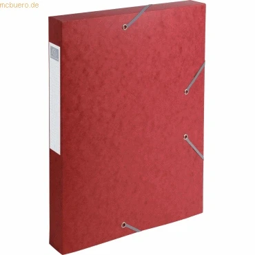 Abbildung von Exacompta 14009H Premium Sammelbox mit Gummizug 40 mm breit aus extra starkem Colorspan Karton Rückenschild für DIN A4 Archivbox Heftbox Dokumentenbox Zeichenbox Sammelmappe rot