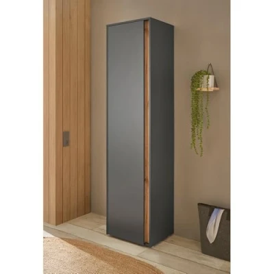 Abbildung von Lomadox Garderobenschrank CRISP 61 in anthrazit mit Wotan Eiche Nb., 1 Tür, 50 cm breit