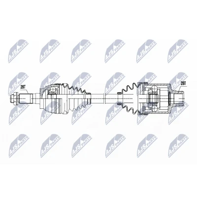 Abbildung von NTY NPW MZ 052 Antriebswelle Vorderachse rechts 540 MAZDA: 5