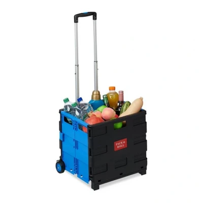 Abbildung von relaxdays Einkaufstrolley klappbar, Blau