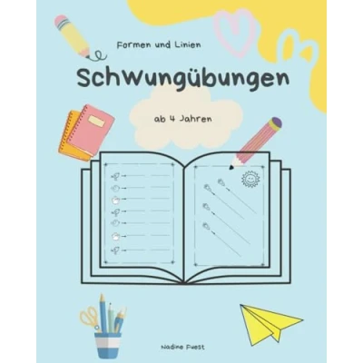 Abbildung von Schwungübungen ab 4 Jahren: Übungsheft mit zur Förderung der Feinmotorik, Konzentration und Auge Hand Koordination